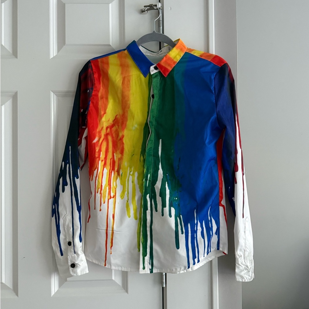Multicolor Drip Design long-sleeve Shirt S/M